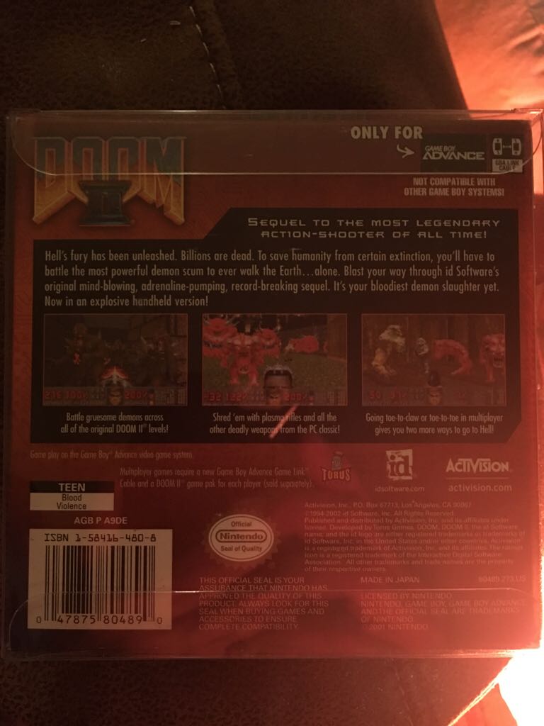 Doom II - Nintendo Game Boy Advance (GBA) video game collectible [Barcode 047875804890] - Main Image 2