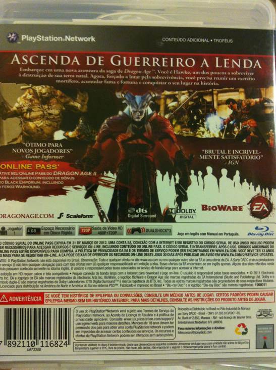 Dragon Age 2 - Sony PlayStation 3 (PS3) (EA Games - 1) video game collectible [Barcode 7892110116824] - Main Image 2