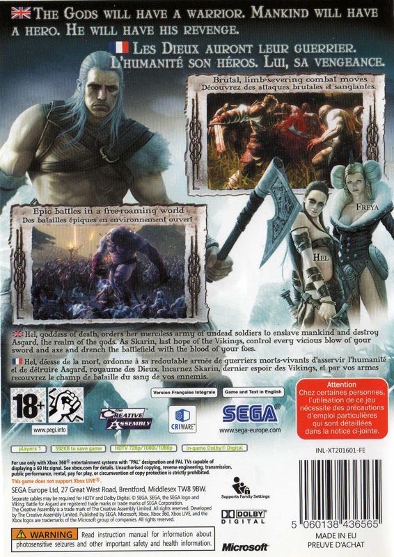 Viking: Battle for Asgard - Microsoft Xbox 360 (Sega - 1) video game collectible [Barcode 5060138436565] - Main Image 2