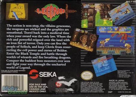 Legend - Nintendo Super Nintendo Entertainment System (SNES) (Seika) video game collectible - Main Image 2