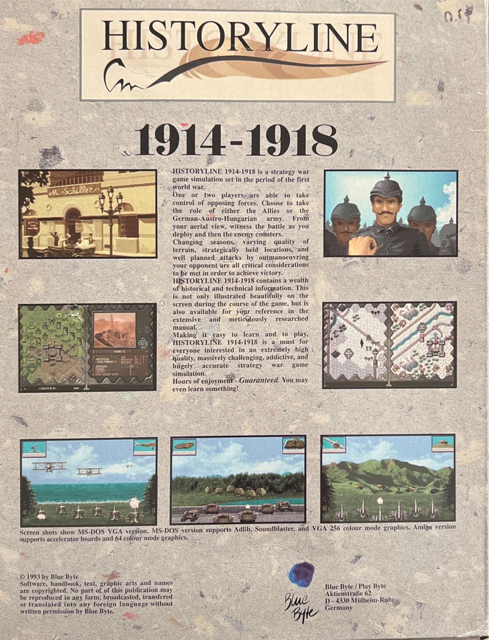 Historyline 1914-1918 - Commodore Amiga (Ubi Soft - 1) video game collectible [Barcode 4014092000158] - Main Image 2