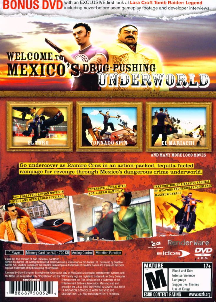 Total Overdose: A Gunslingers Tale In Mexico - Sony PlayStation 2 (PS2) (SCi Entertainment Group - 1) video game collectible [Barcode 788687500531] - Main Image 2