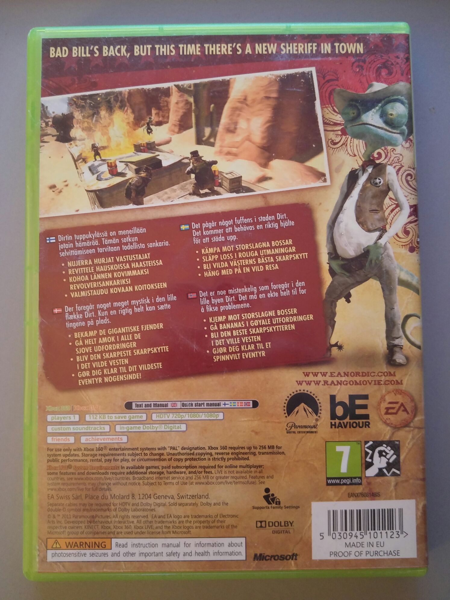 Rango - Microsoft Xbox 360 (Paramount Digital Entertainment - 1) video game collectible [Barcode 5030945101123] - Main Image 2