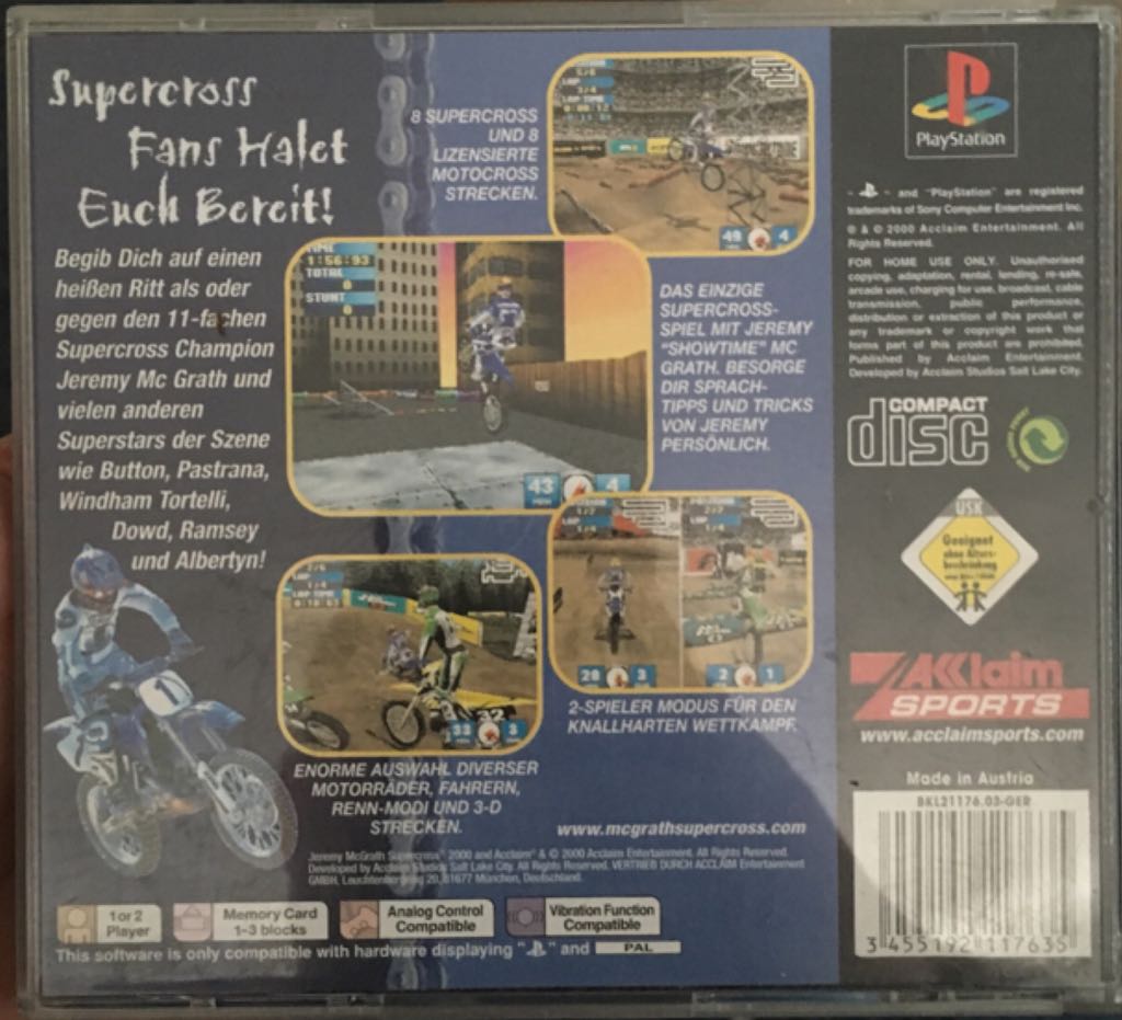 Jeremy McGrath Supercross 2000 - Sony PlayStation video game collectible [Barcode 3455192117635] - Main Image 2
