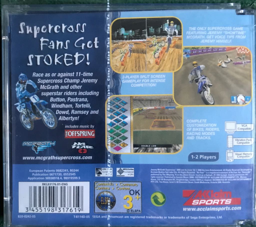 Jeremy McGrath Supercross 2000 - Sega Dreamcast (Acclaim Sports - 2) video game collectible [Barcode 3455198317619] - Main Image 2