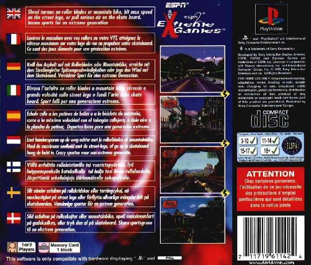 ESPN Extreme Games - Sony PlayStation (SCEE - 2) video game collectible [Barcode 711719611424] - Main Image 2