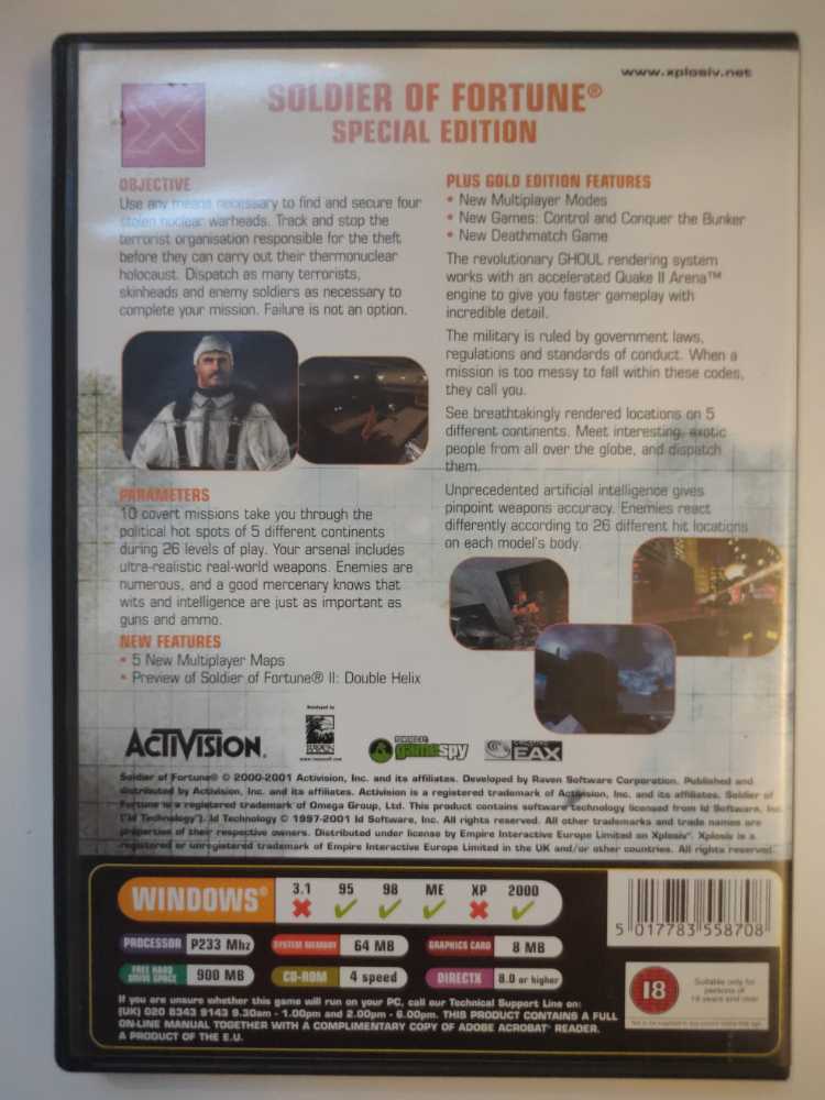 Soldier Of Fortune Special Edition - PC video game collectible [Barcode 5017783558708] - Main Image 2