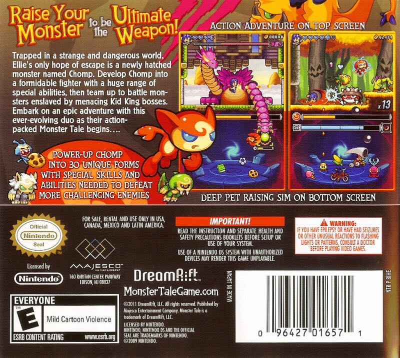 Monster Tale - Nintendo DS (Majesco Entertainment - 1) video game collectible [Barcode 096427016571] - Main Image 2