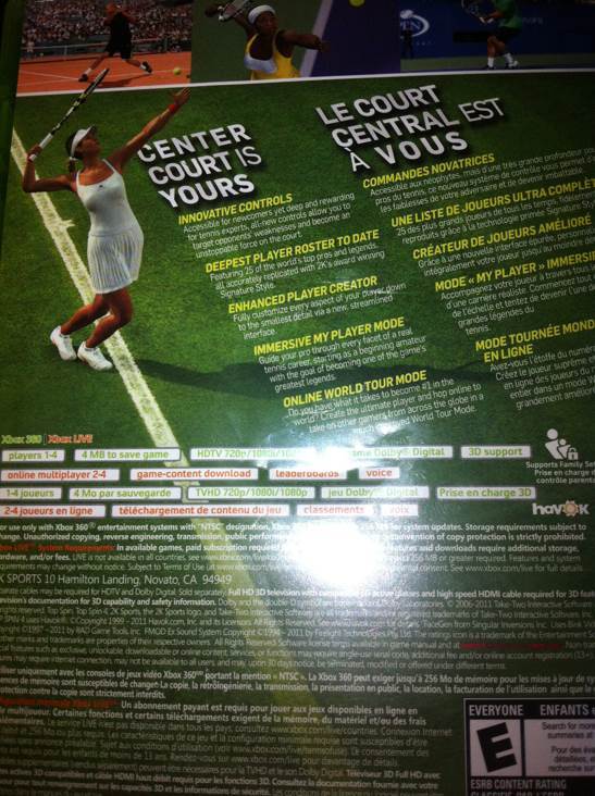 Top Spin 4 - Microsoft Xbox 360 video game collectible - Main Image 2