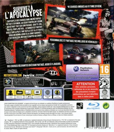 MotorStorm Apocalypse - Sony PlayStation 3 (PS3) video game collectible [Barcode 711719183693] - Main Image 2