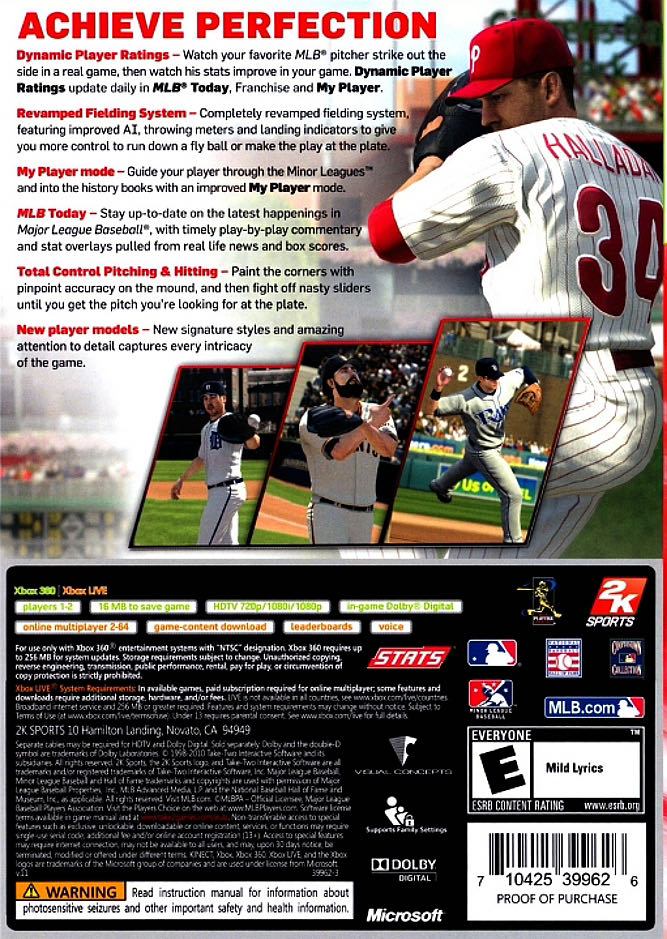 Major League Baseball 2K11 - Microsoft Xbox 360 (2KSports - 1-2) video game collectible [Barcode 5026555254366] - Main Image 2