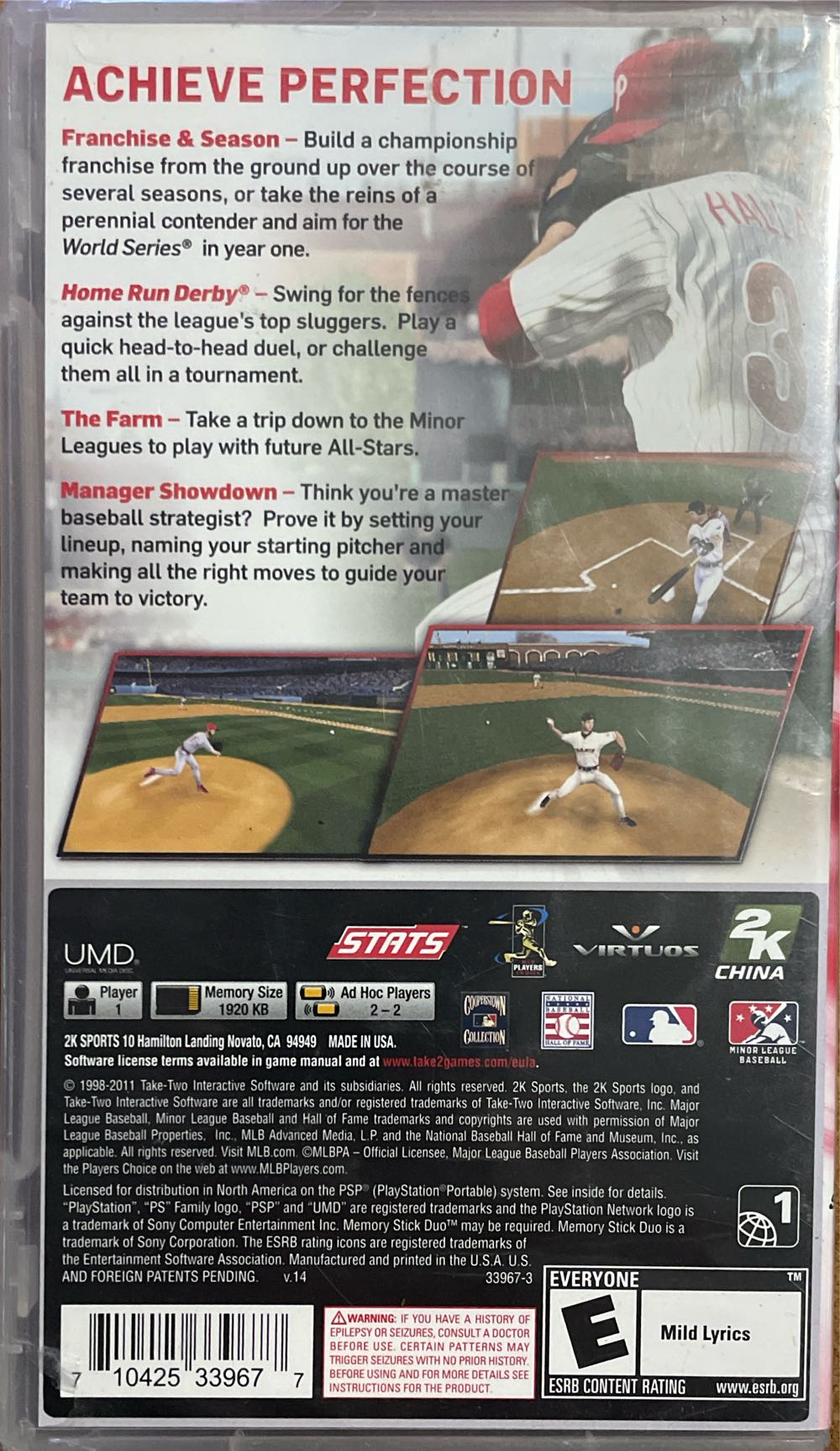 Major League Baseball 2K11 - Sony PlayStation Portable (PSP) (2K Sports - 1) video game collectible [Barcode 710425339677] - Main Image 2