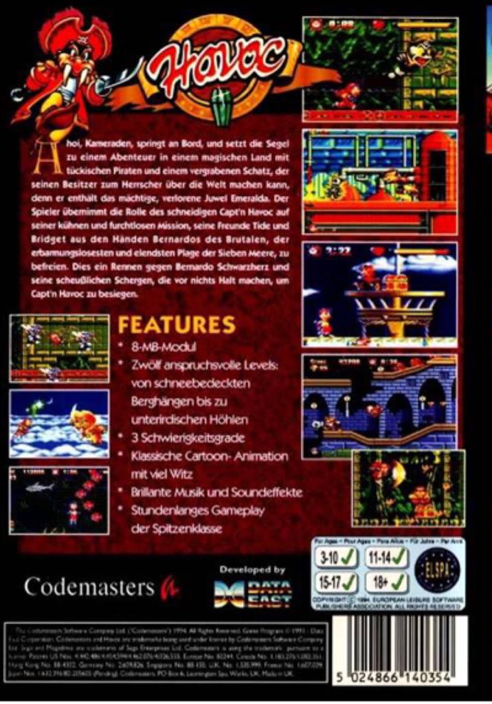 Havoc - Sega Mega Drive (Codemaster - 1) video game collectible [Barcode 5024866140354] - Main Image 2