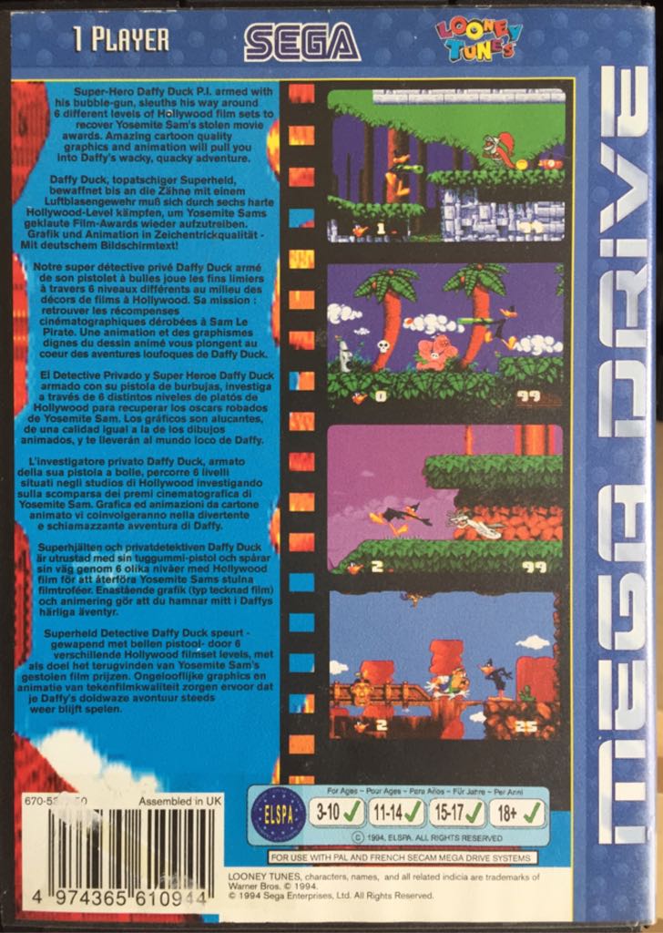 Daffy Duck In Hollywood - Sega Mega Drive (Sega - 1) video game collectible [Barcode 4974365610944] - Main Image 2