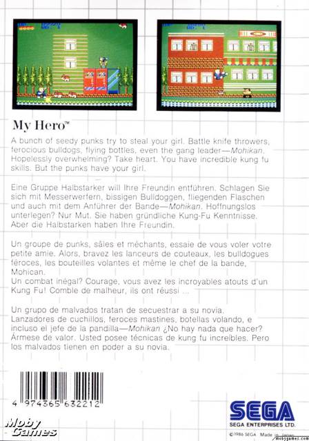 My Hero - Sega Master System (Sega - 1) video game collectible [Barcode 010086040012] - Main Image 2