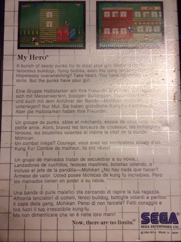 My Hero - Sega Master System video game collectible - Main Image 2