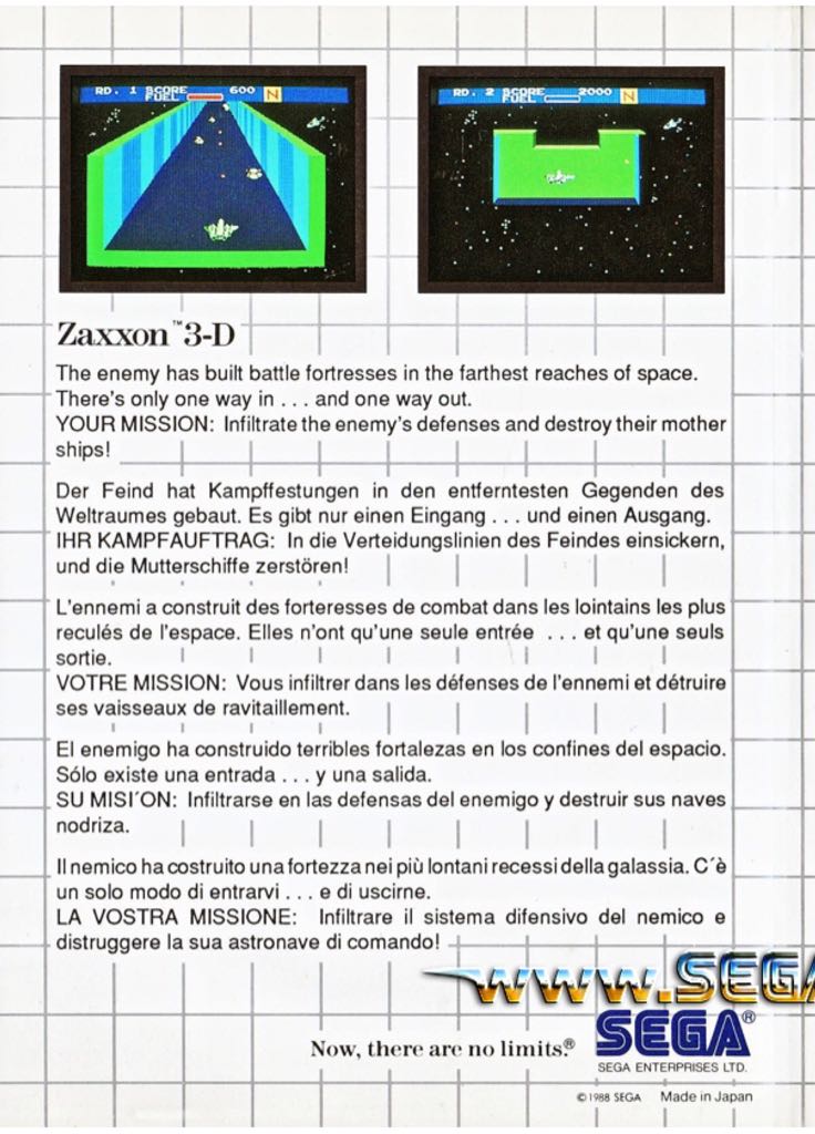 Zaxxon 3-D - Sega Master System (Sega - 1) video game collectible [Barcode 010086080025] - Main Image 2