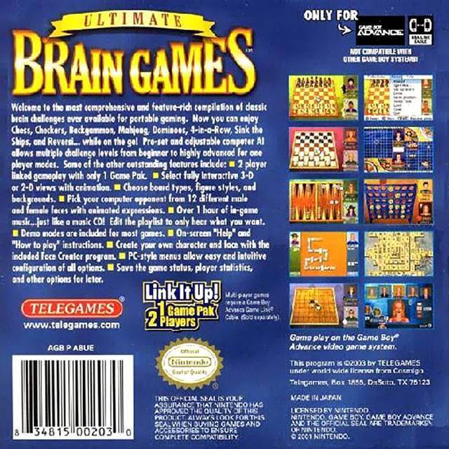 Ultimate Brain Games - Nintendo Game Boy Advance (GBA) (Telegames) video game collectible - Main Image 2