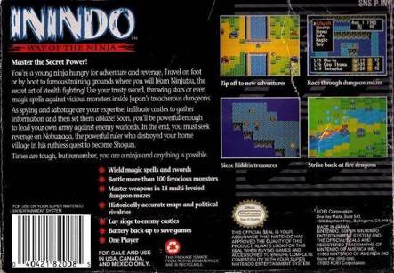 Inindo - Nintendo Super Nintendo Entertainment System (SNES) (Koei - 1) video game collectible [Barcode 040198000482] - Main Image 2