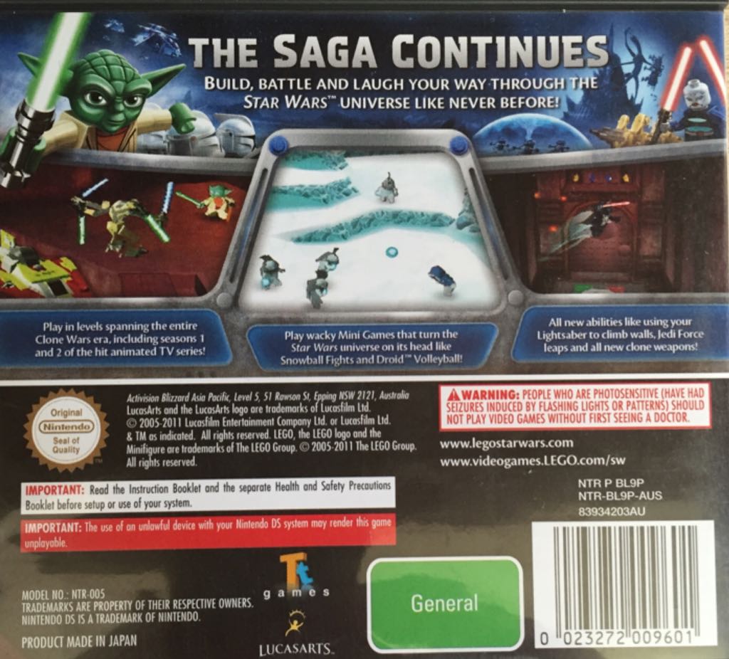 Lego Star Wars III: The Clone Wars - Nintendo DS (1) video game collectible [Barcode 023272009601] - Main Image 2