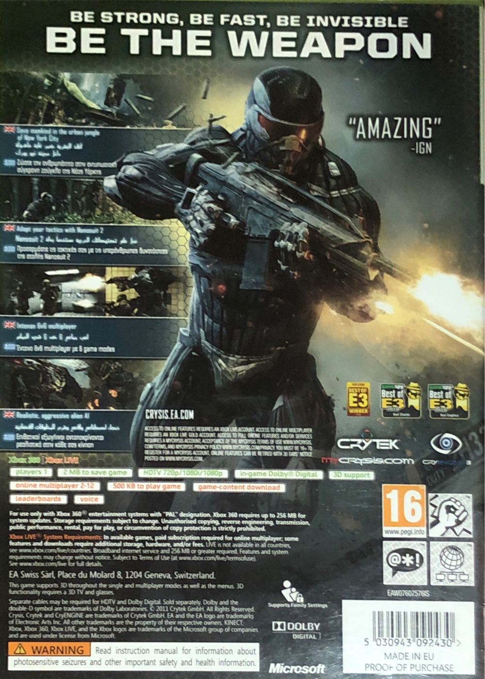 Crysis 2 - Microsoft Xbox 360 video game collectible [Barcode 5030943092430] - Main Image 2