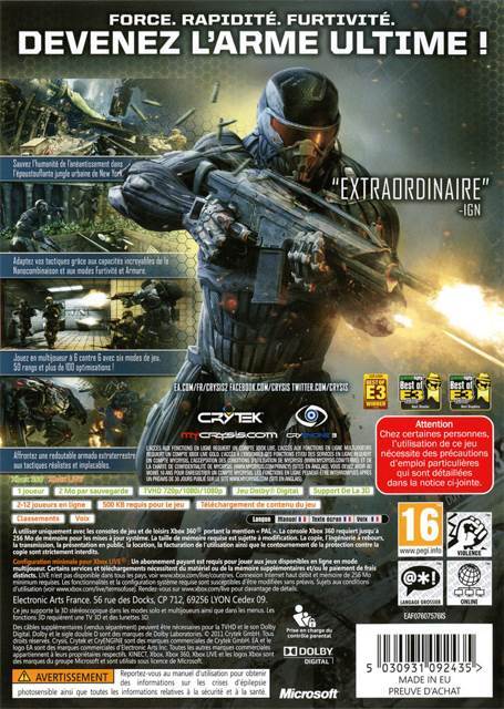 Crysis 2 - PC (Electronic Arts/EA Games - 1) video game collectible [Barcode 5030945092414] - Main Image 2