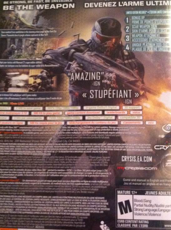 Crysis 2 - Microsoft Xbox 360 (Electronic Arts - 1) video game collectible - Main Image 2
