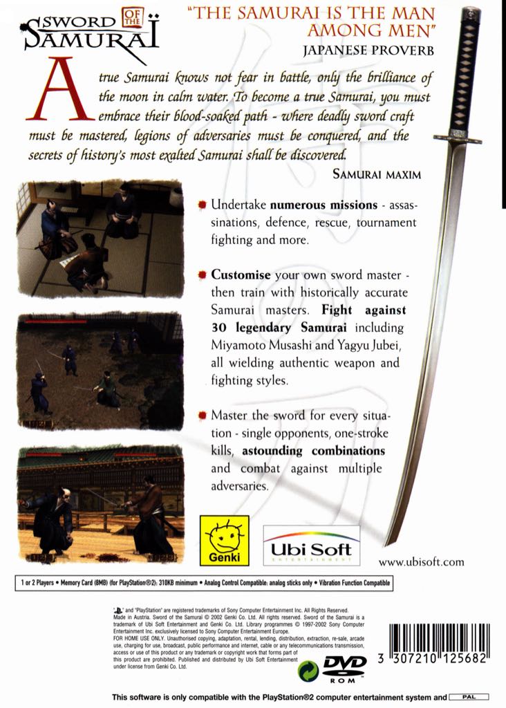 Sword Of The Samurai - Sony PlayStation 2 (PS2) (Ubi Soft - 1-2) video game collectible [Barcode 3307210127365] - Main Image 2