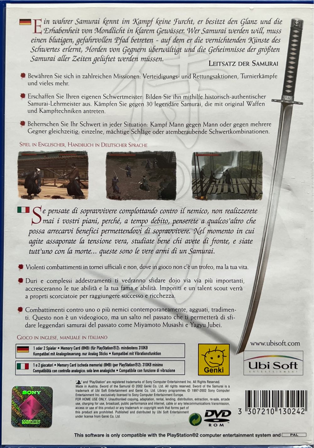 Sword Of The Samurai - Sony PlayStation 2 (PS2) (Ubisoft - 2) video game collectible [Barcode 3307210130242] - Main Image 2