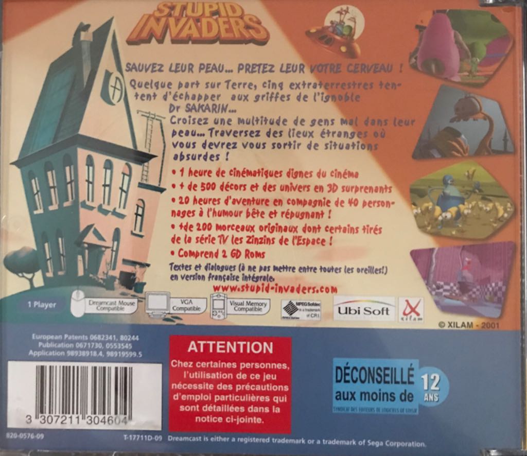 Stupid Invaders - Sega Dreamcast (Ubisoft - 1) video game collectible [Barcode 3307211304604] - Main Image 2