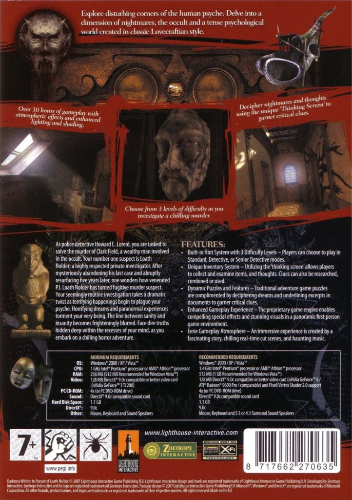 Darkness Within - PC video game collectible [Barcode 801023005504] - Main Image 2