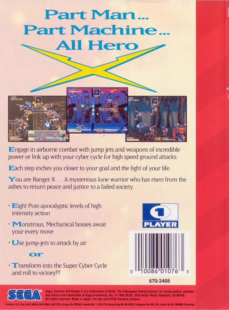 Ranger X - Sega Genesis (Mega Drive) (Sega - 1) video game collectible - Main Image 2
