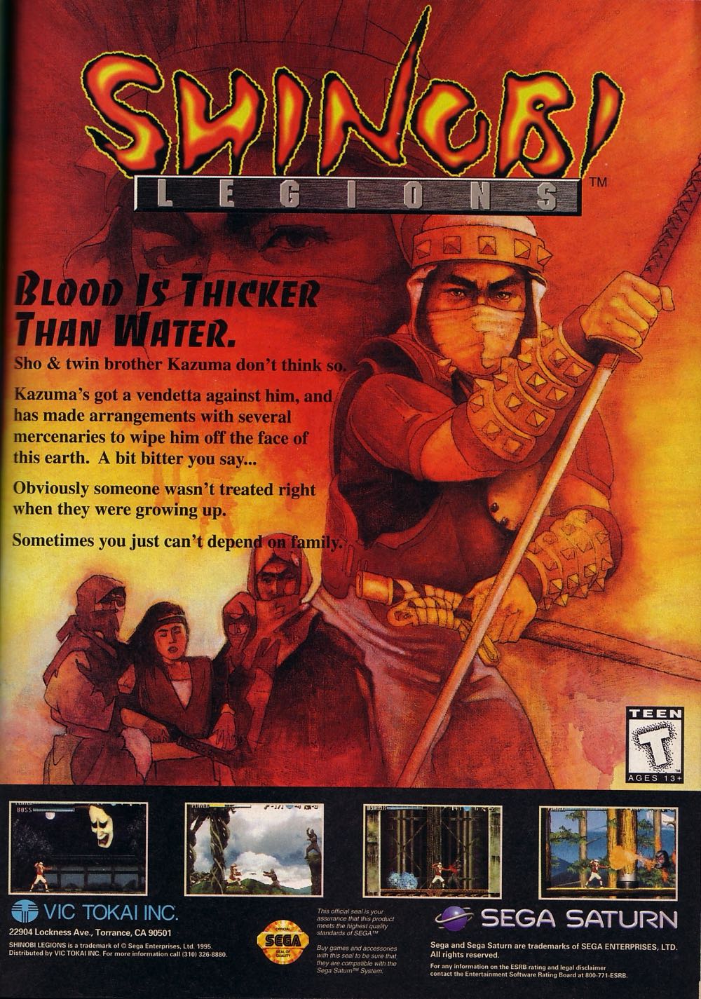 Shinobi: Legions - Sega Saturn (Vic Tokai - 1) video game collectible [Barcode 034912728011] - Main Image 4