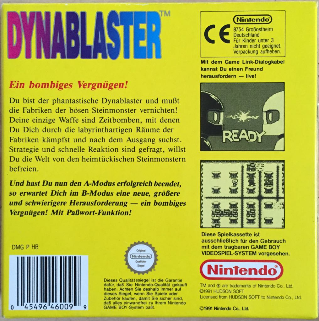 Dynablaster - Nintendo Entertainment System (NES) (Nintendo) video game collectible [Barcode 045496460099] - Main Image 2