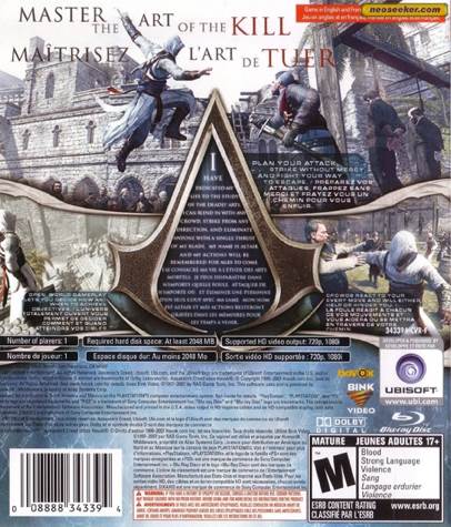 Assassin’s Creed 1 - Sony PlayStation 3 (PS3) (Ubisoft - 1) video game collectible [Barcode 3307210244222] - Main Image 2