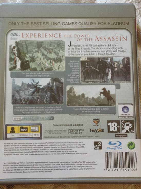 Assassins Creed - Sony PlayStation 3 (PS3) (Ubisoft - 1) video game collectible [Barcode 3307210451026] - Main Image 2