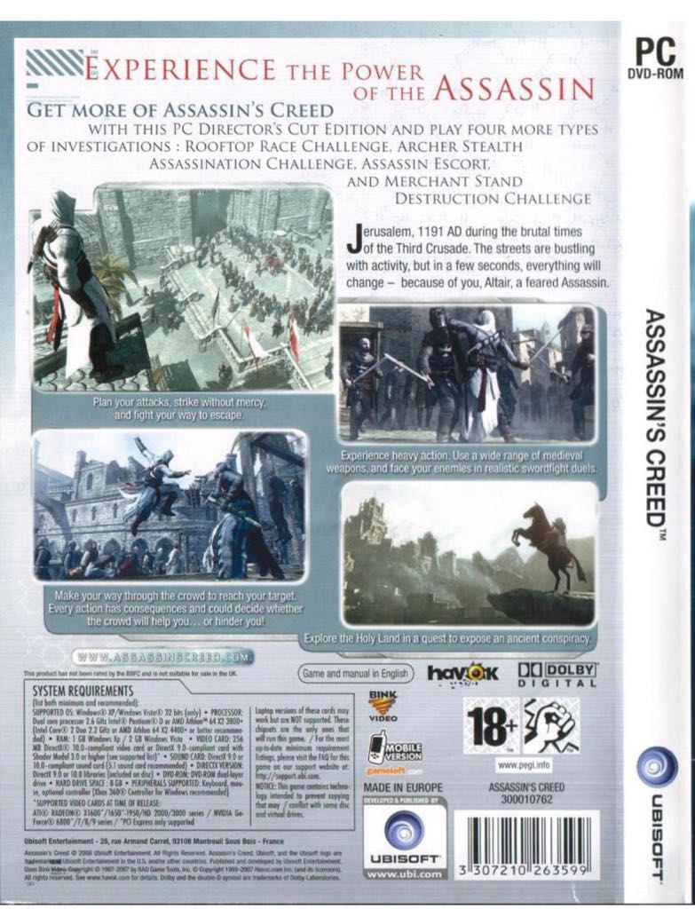 Assassin’s Creed - PC (Ubisoft - 1) video game collectible [Barcode 705381208600] - Main Image 2