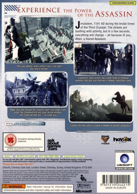 Assassin’s Creed - Microsoft Xbox 360 (Ubisoft Montreal - 1) video game collectible - Main Image 2