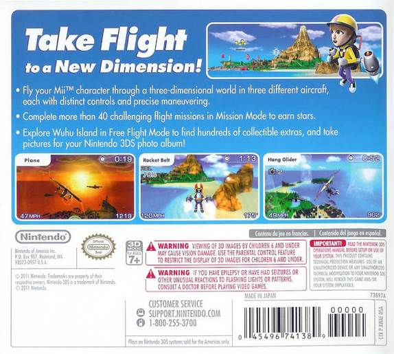 Pilotwings Resort - Nintendo 3DS (Nintendo - 1) video game collectible [Barcode 045496741389] - Main Image 2