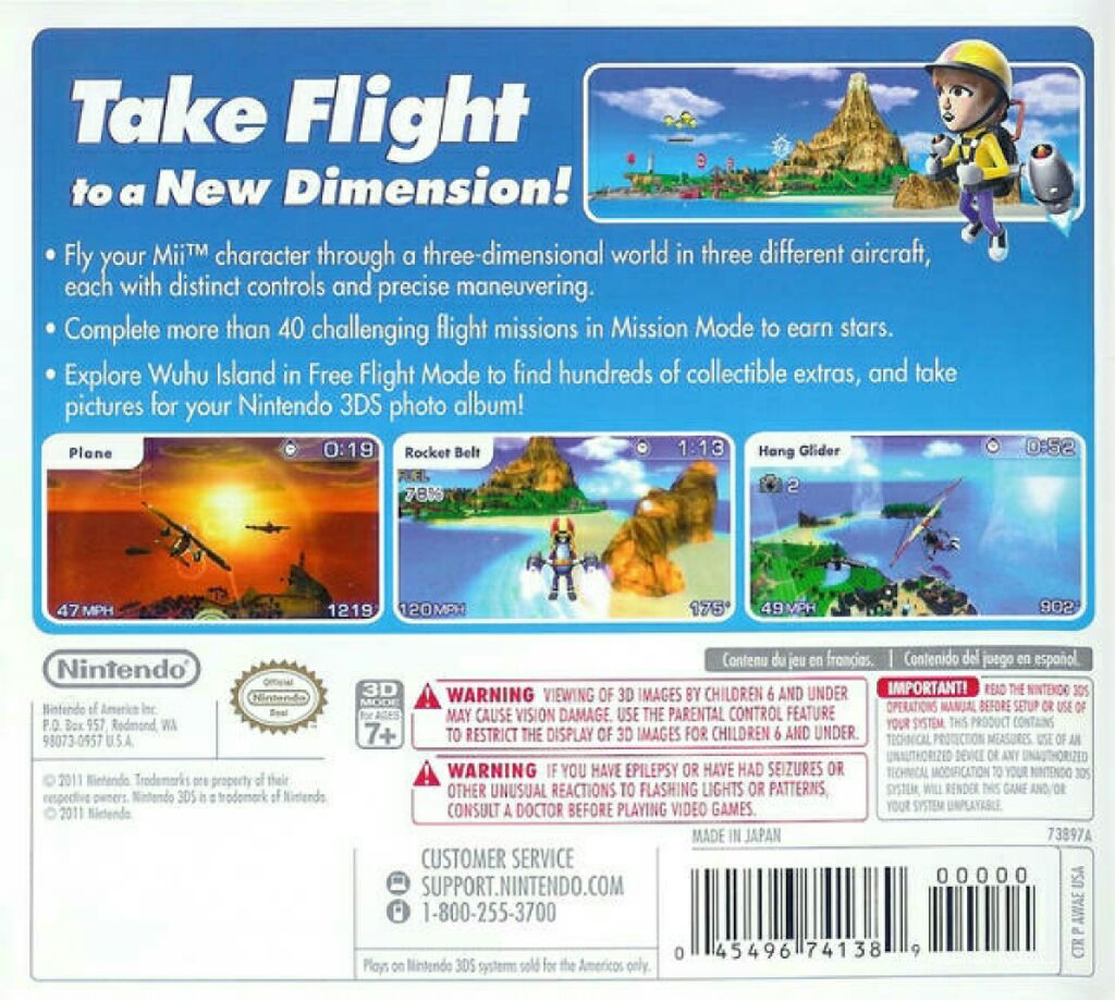Pilotwings Resort - Nintendo 3DS (Nintendo - 1) video game collectible [Barcode 045496741433] - Main Image 2