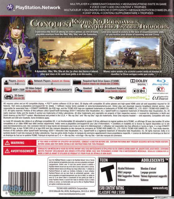 Dynasty Warriors 7 - Sony PlayStation 3 (PS3) (Koei - 2) video game collectible [Barcode 040198002127] - Main Image 2