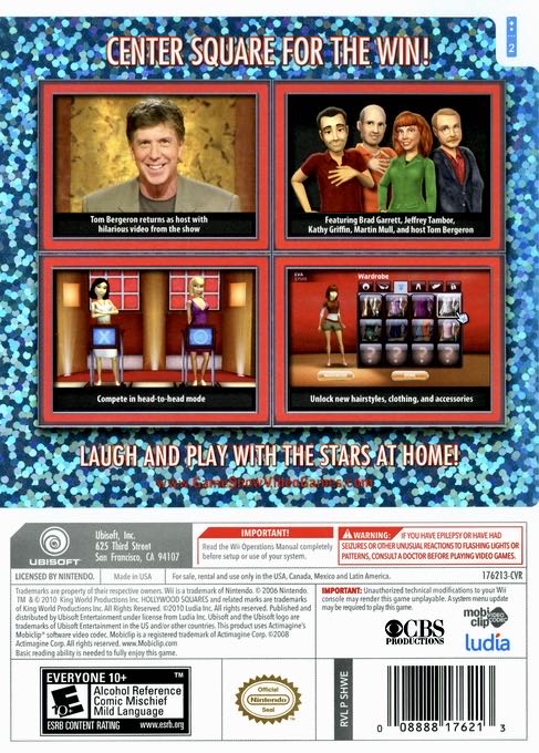 Hollywood Squares - Nintendo Wii (Nintendo - 2) video game collectible [Barcode 00881838] - Main Image 2