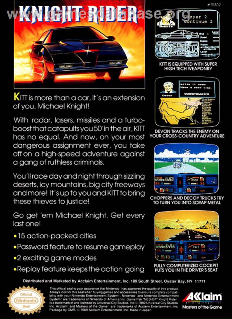 Knight Rider - Nintendo Entertainment System (NES) video game collectible - Main Image 2
