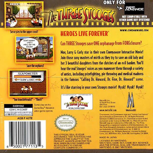 (2003) Three Stooges - Sony PlayStation (Metro3D - 1) video game collectible [Barcode 650001555124] - Main Image 2