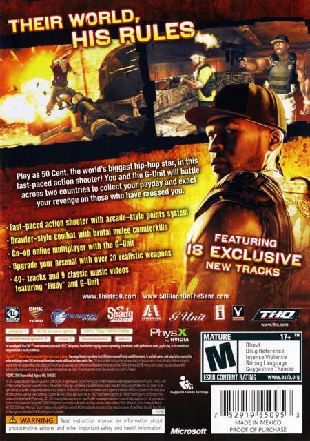 50 Cent - Blood on the Sand - Microsoft Xbox 360 (THQ - 1) video game collectible [Barcode 04520429] - Main Image 2