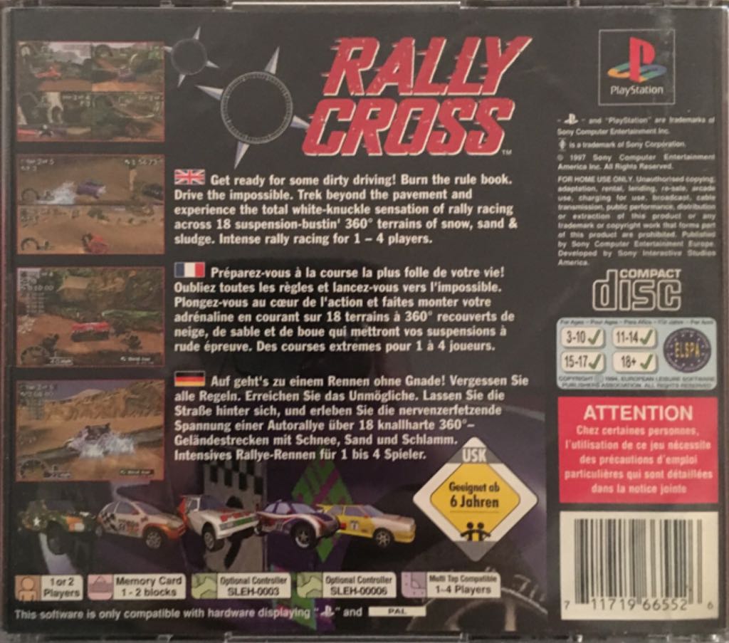 Rally Cross - Sony PlayStation (Sony Computer Entertainment - 2) video game collectible [Barcode 711719665526] - Main Image 2