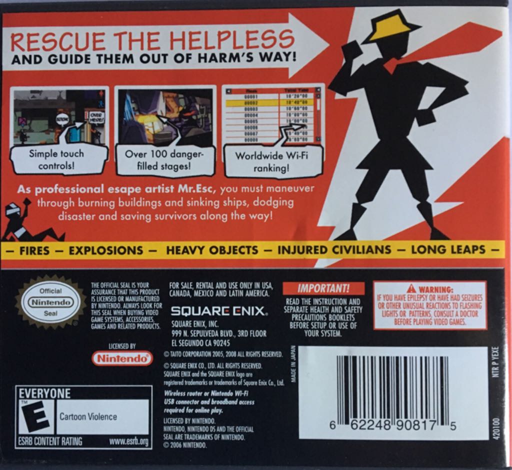 Exit DS :Sealed - Nintendo DS (Square Enix - 1) video game collectible [Barcode 662248908175] - Main Image 2