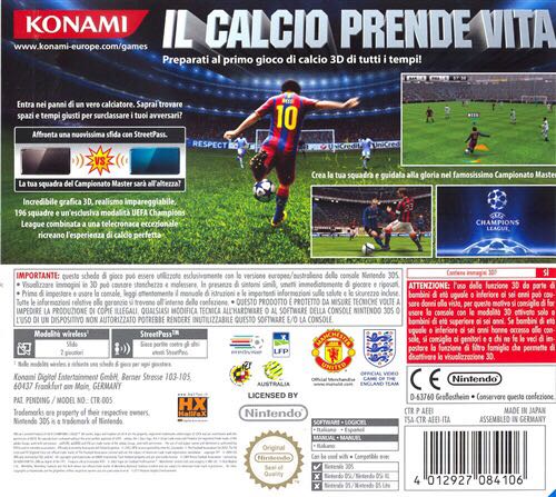 PES 2011 3DS - Nintendo 3DS (Kanomi) video game collectible [Barcode 4012927084052] - Main Image 2