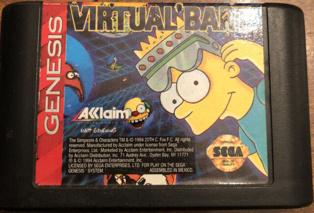 Virtual Bart - Sega Genesis (Mega Drive) (Acclaim) video game collectible - Main Image 2