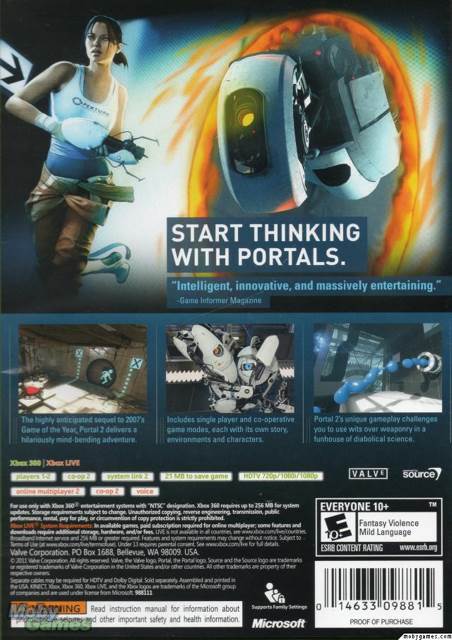 Portal 2 - Microsoft Xbox 360 video game collectible [Barcode 082524000056] - Main Image 2